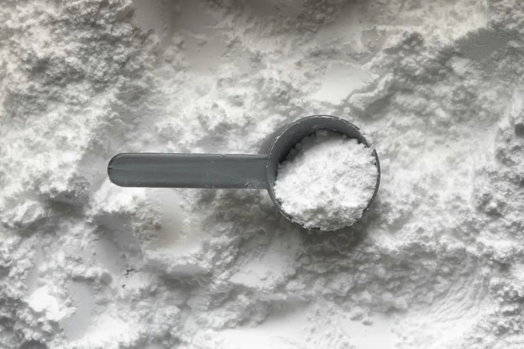 potes de suplementos em prateleira